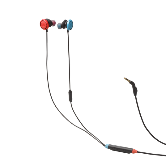 JBL Quantum 50N - Blue & Red - Wired in-ear gaming headset with volume slider and mic mute - Hero